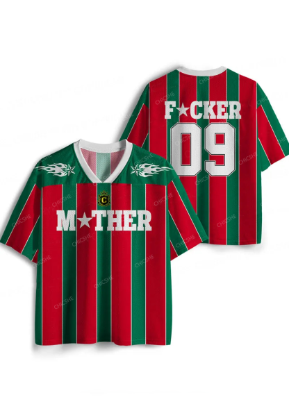 Custom Striped Mother Fxxker Y2K Sport Jersey Shirts Chicshe