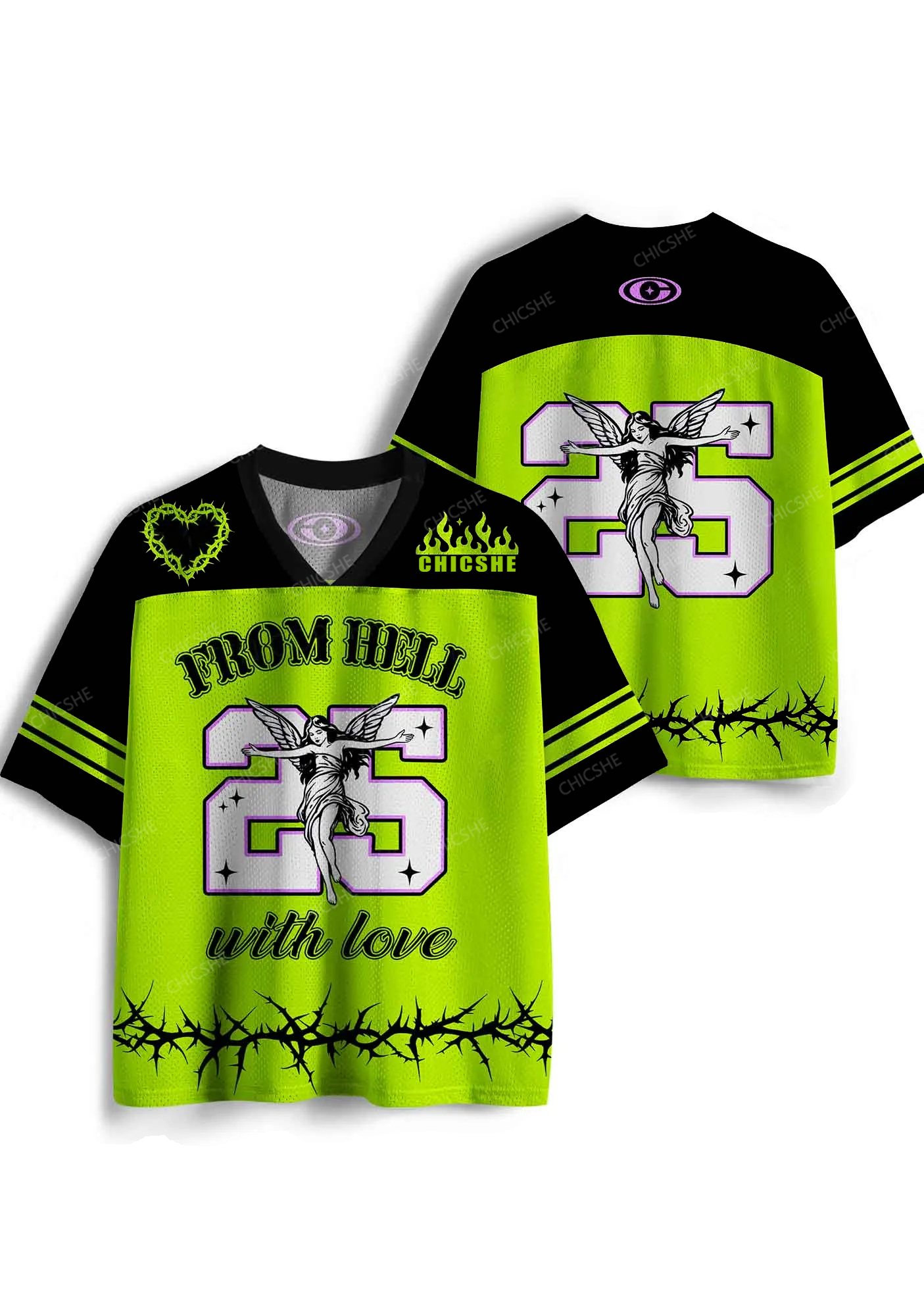 Custom Thorn Hell Love Y2K Sport Jersey Shirts Chicshe