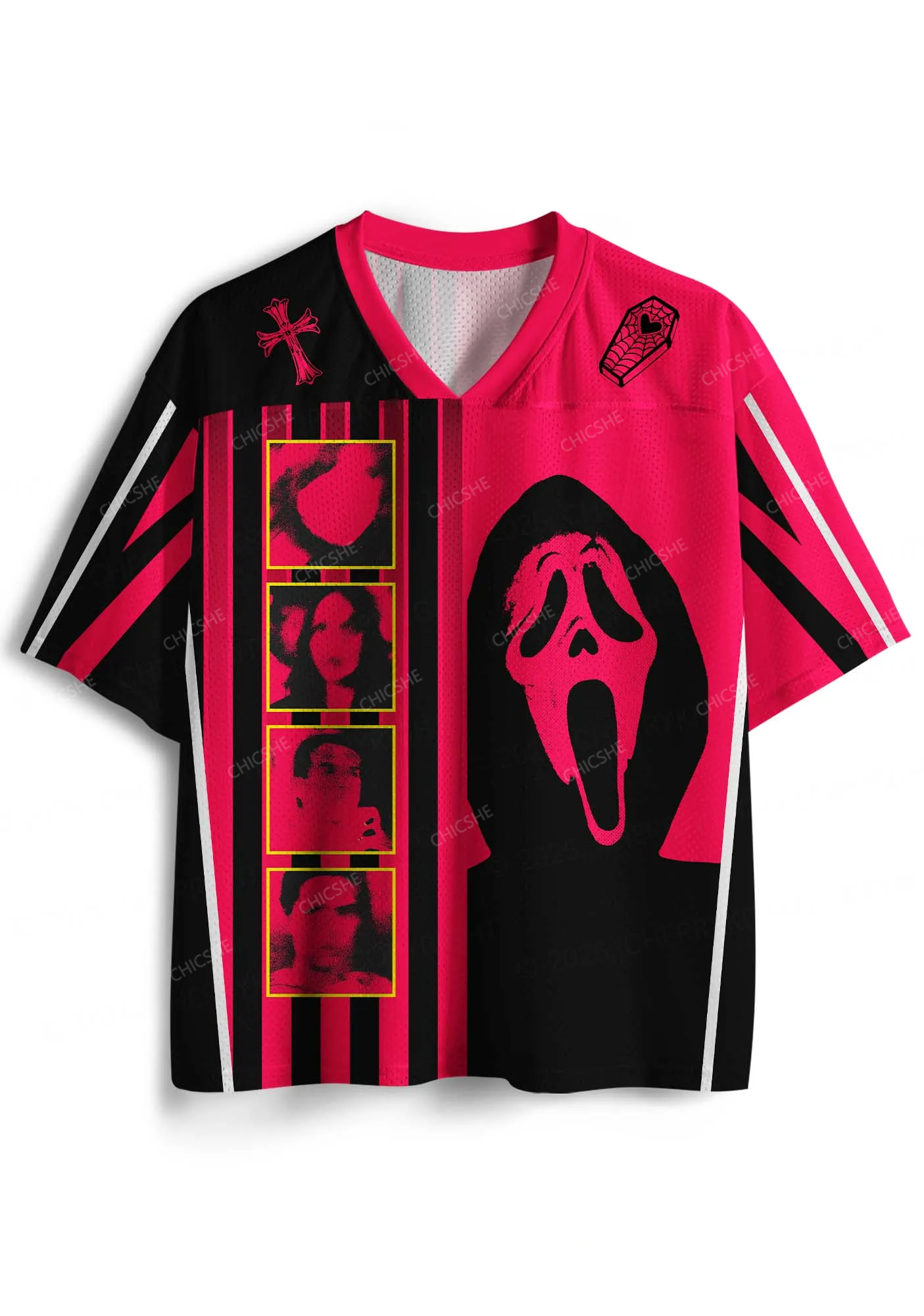 Halloween Scream Ghost Y2K Sport Jersey Shirts Cherrykitten