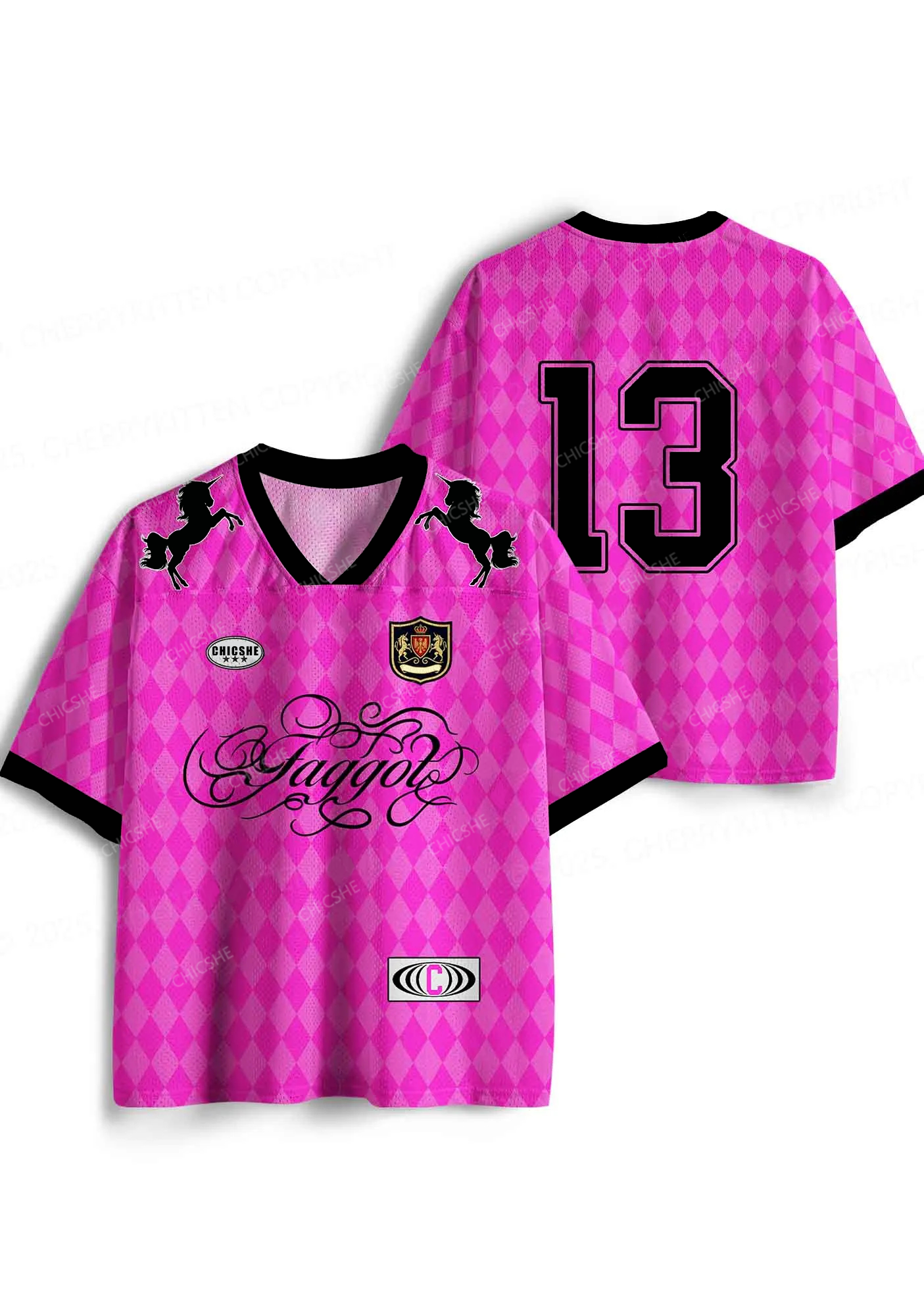 Custom Faggot Pink Plaid Pride Y2K Sport Jersey Shirts Chicshe