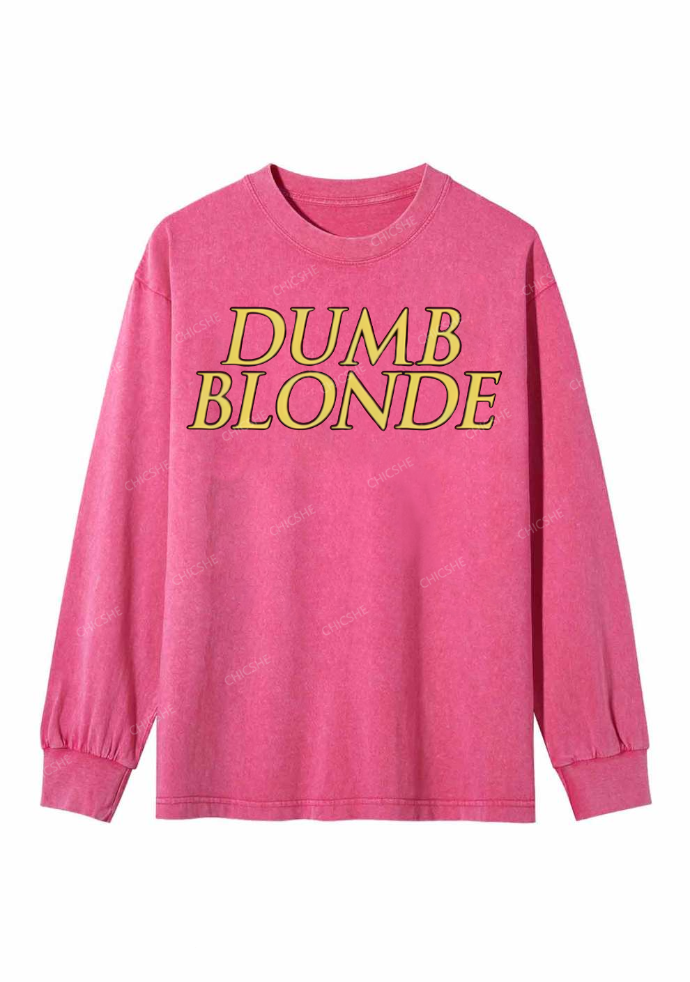 Dumb Blonde Y2K Washed Long Sleeves Chicshe