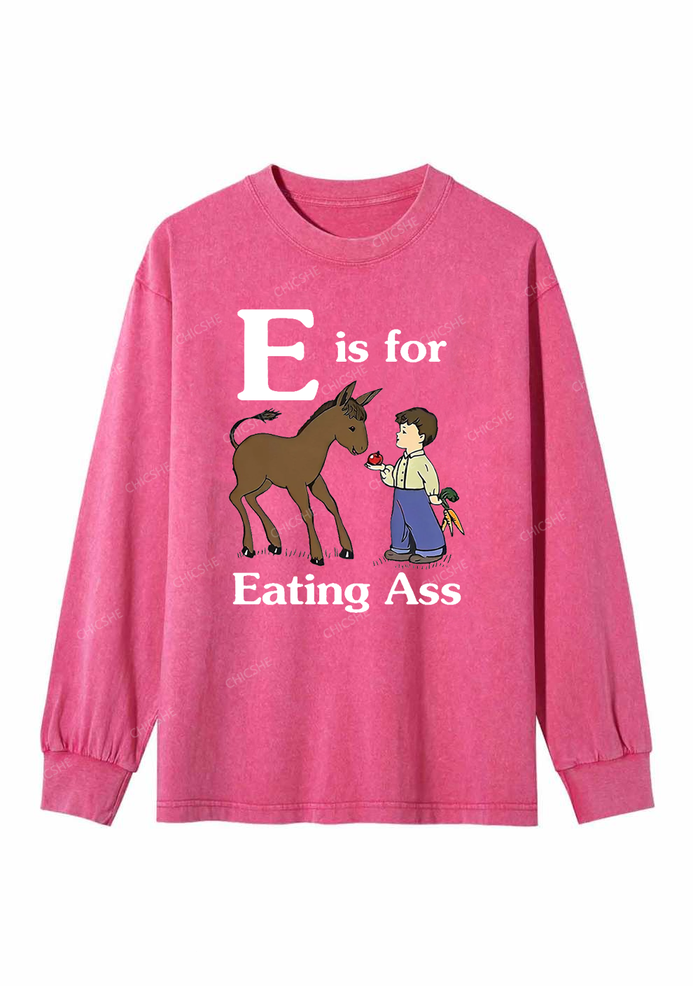 E Is For Eating Axx Y2K Washed Long Sleeves Chicshe