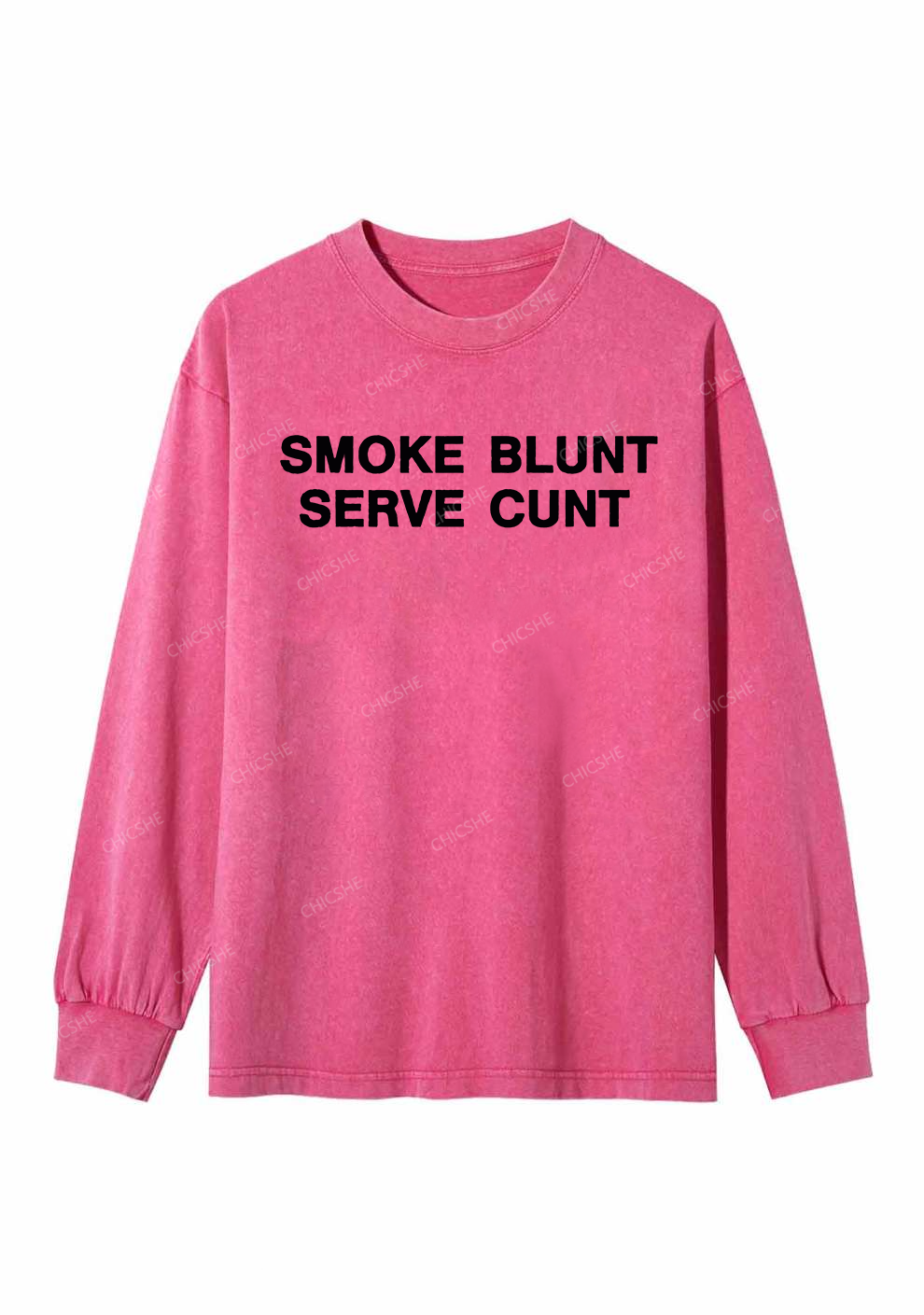 Smoke Blunt Y2K Washed Long Sleeves Chicshe