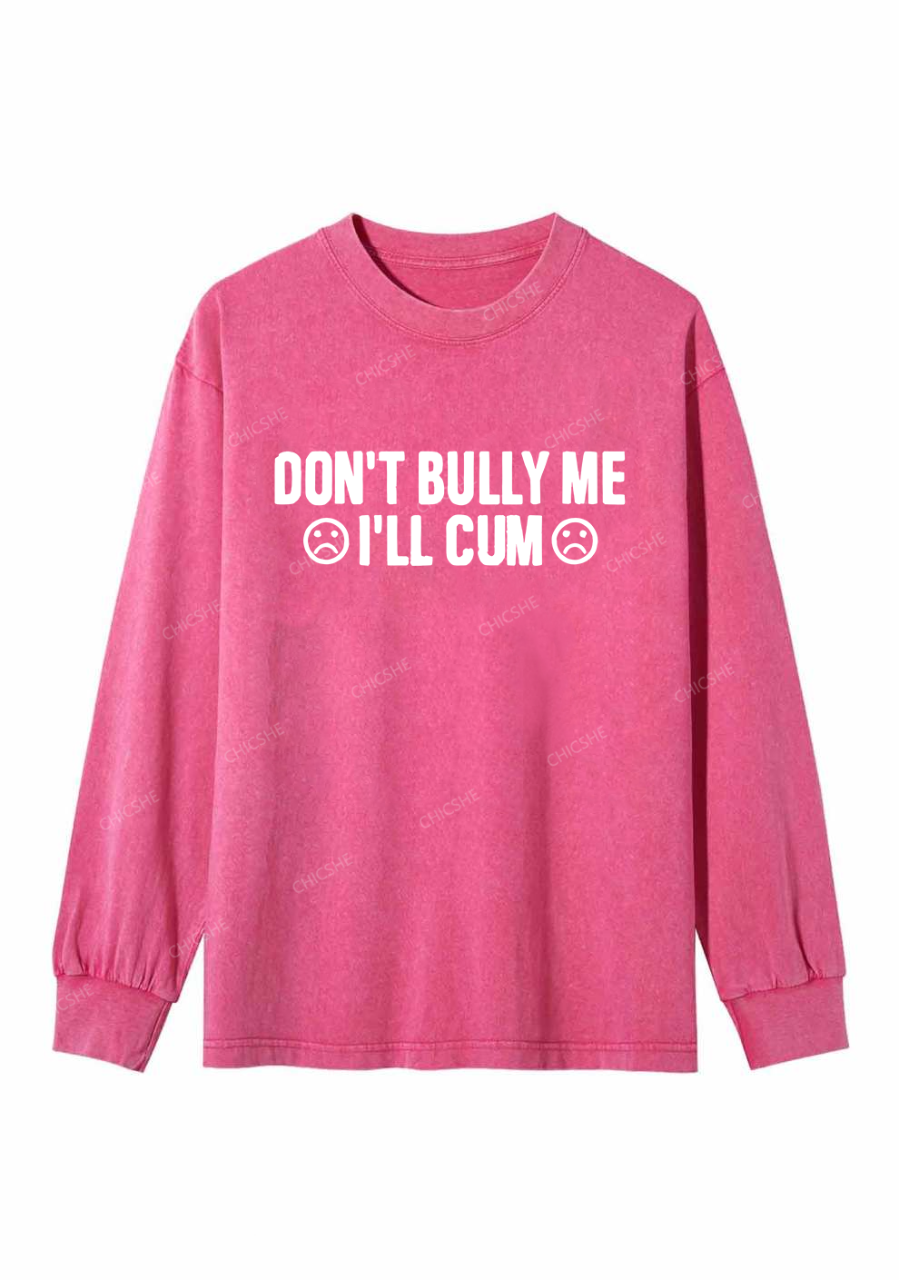 Don't Bully Me Y2K Washed Long Sleeves Chicshe
