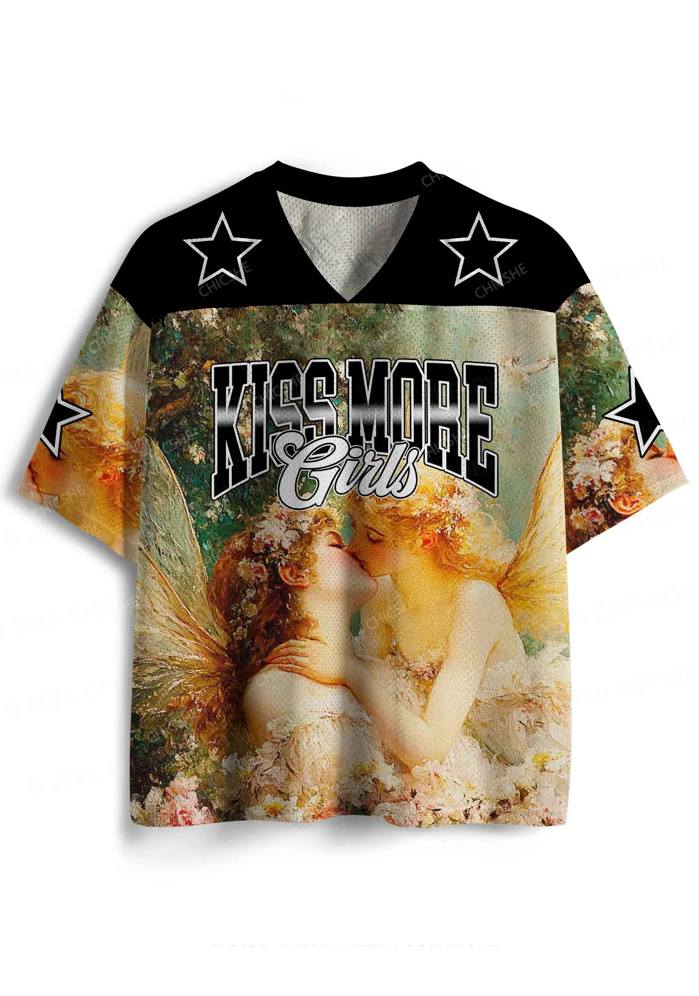 Custom Kiss More Girls Lesbian Pride Y2K Sport Jersey Shirts Chicshe