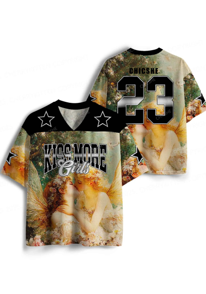 Custom Kiss More Girls Lesbian Pride Y2K Sport Jersey Shirts Chicshe