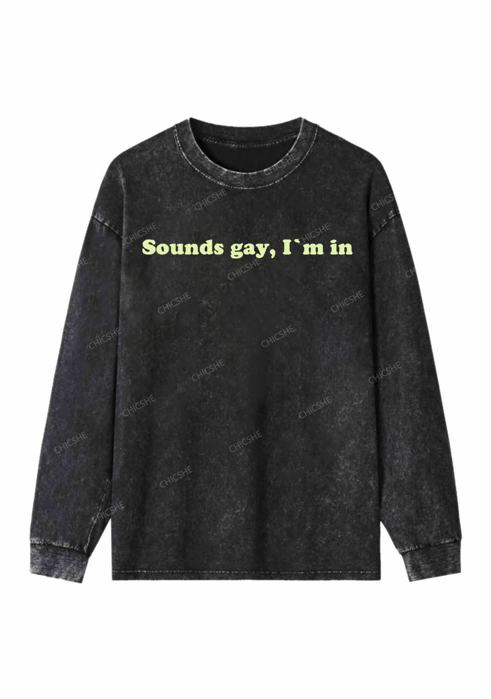 Sounds Gay Y2K Washed Long Sleeves Chicshe