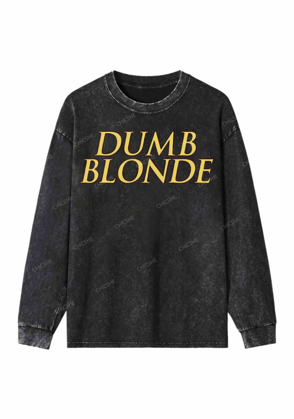 Dumb Blonde Y2K Washed Long Sleeves Chicshe