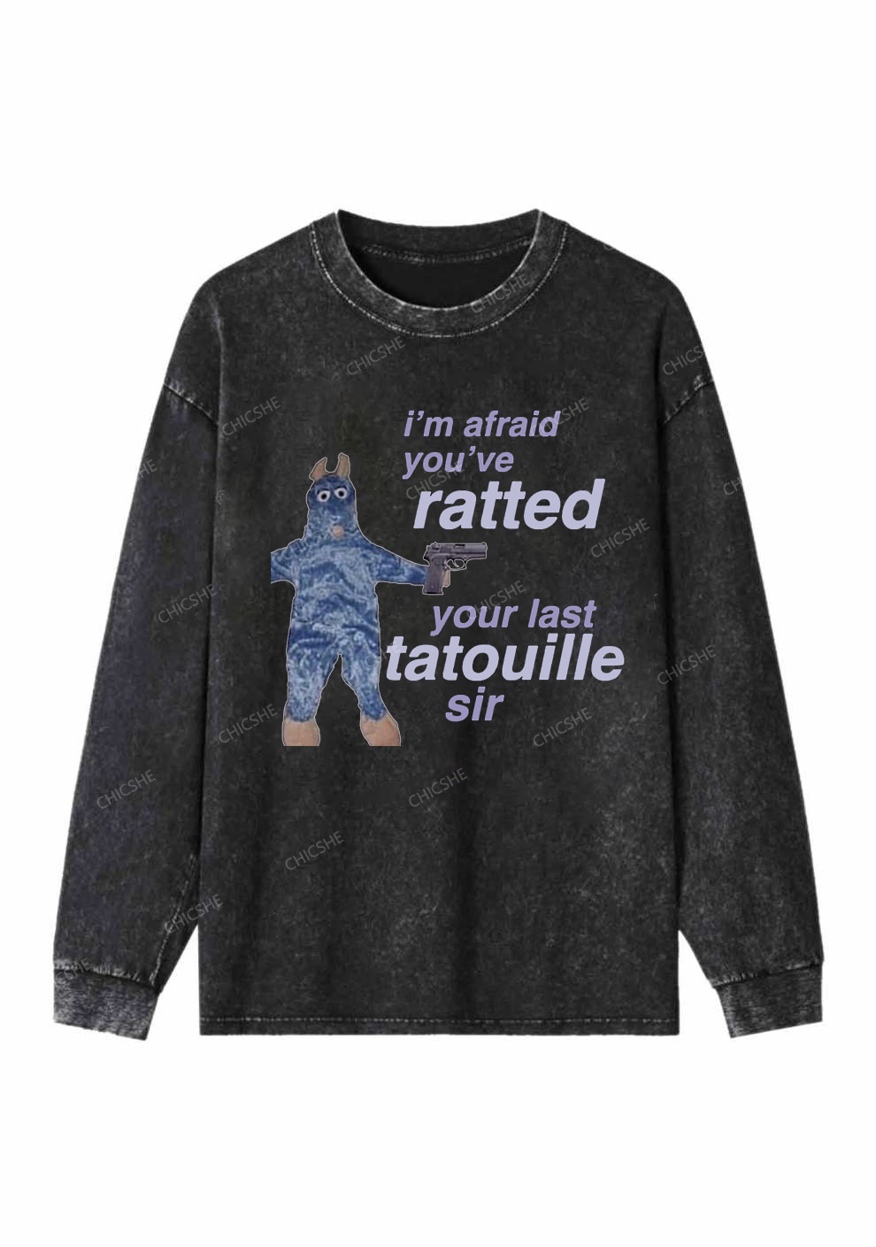 Ratted Last Tatouille Y2K Washed Long Sleeves Chicshe