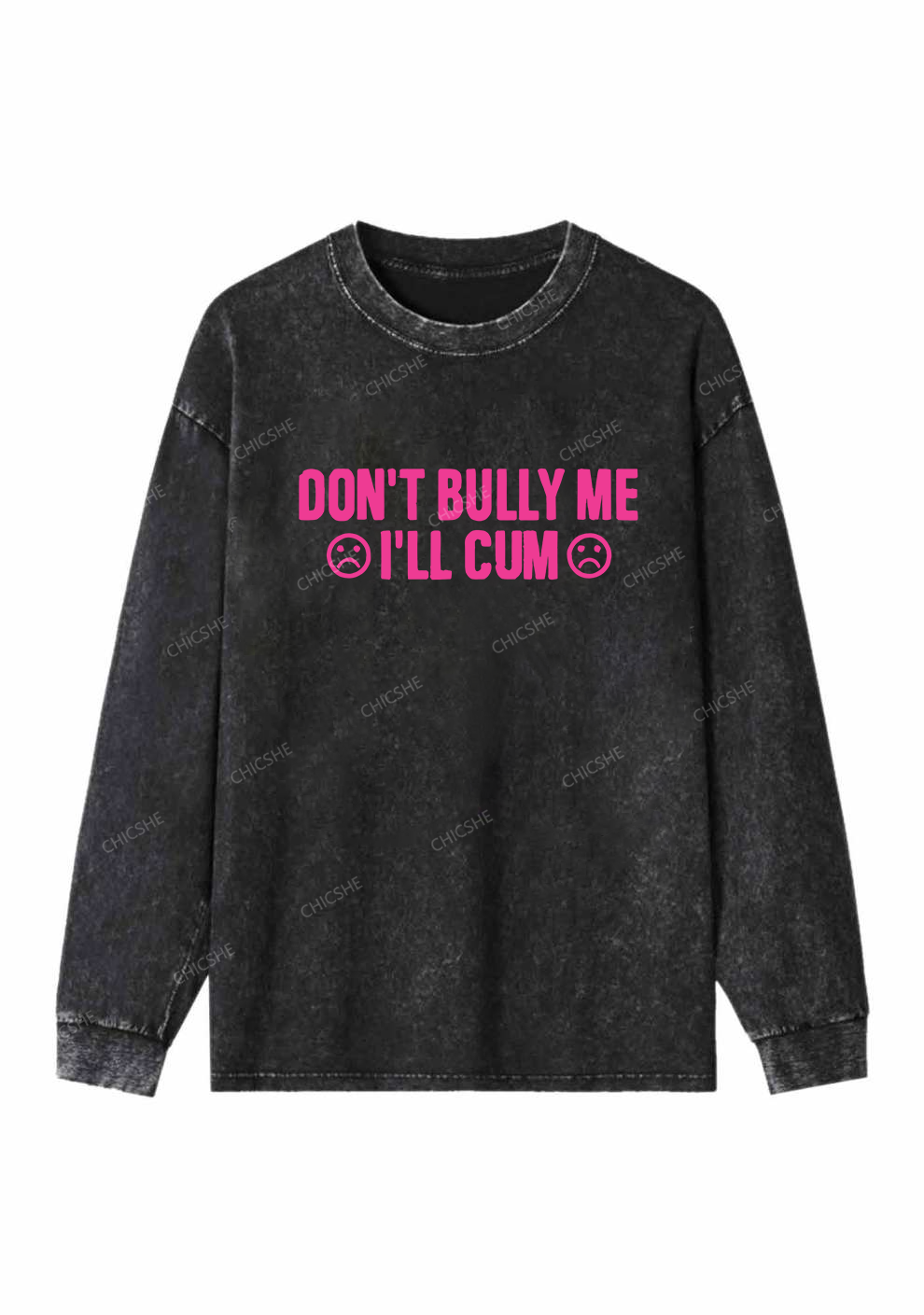 Don't Bully Me Y2K Washed Long Sleeves Chicshe