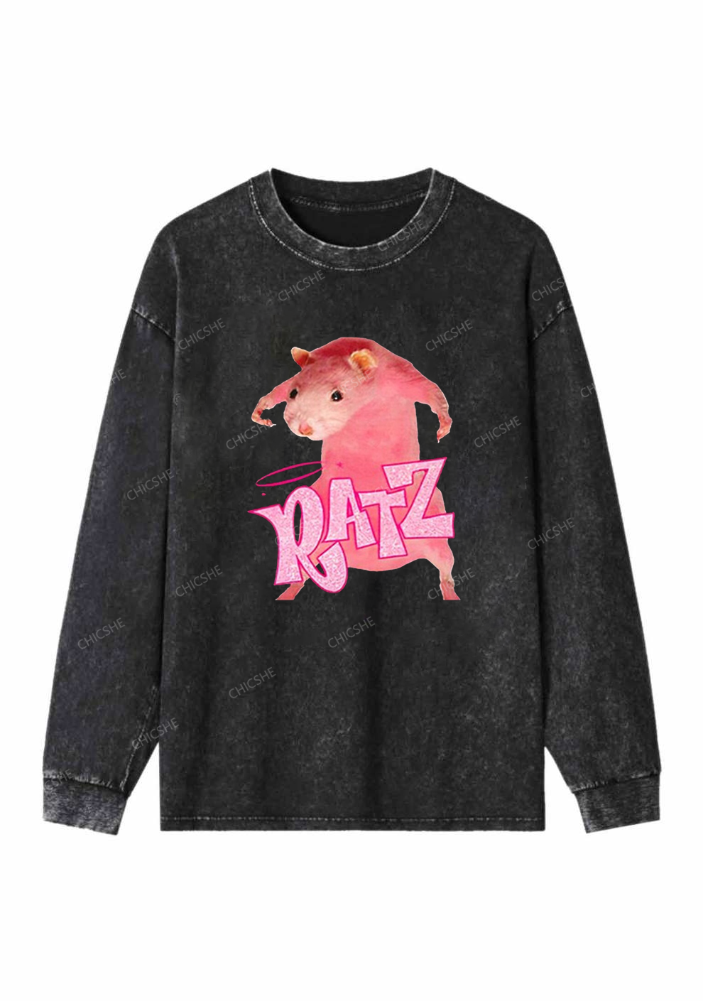 Pink Ratz Y2K Washed Long Sleeves Chicshe