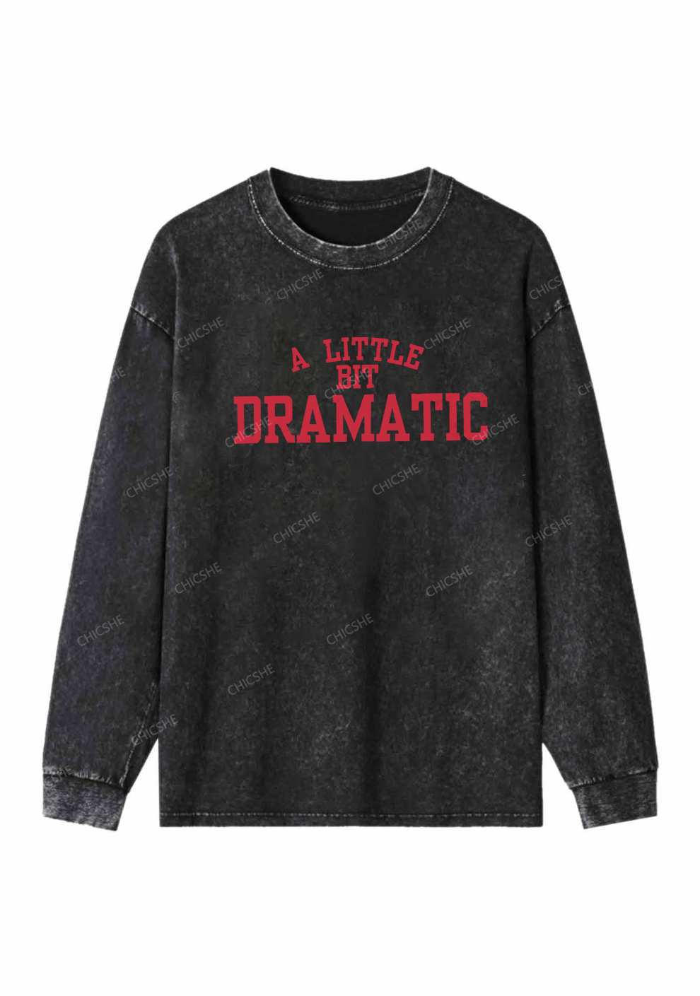 A Little Bit Dramatic Y2K Washed Long Sleeves Chicshe