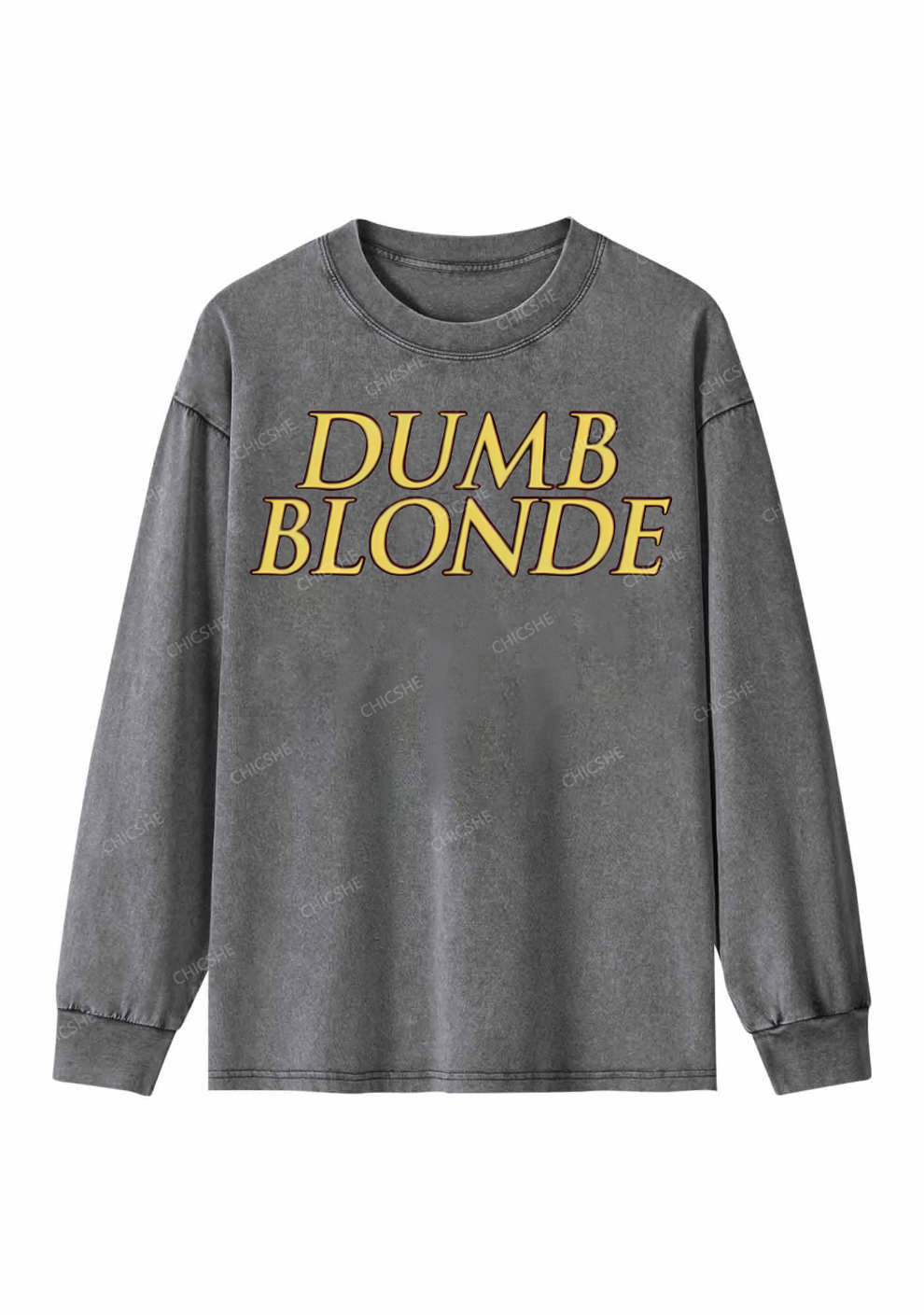 Dumb Blonde Y2K Washed Long Sleeves Chicshe