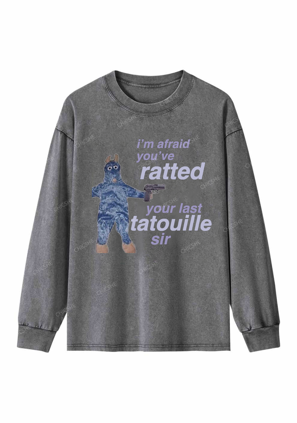 Ratted Last Tatouille Y2K Washed Long Sleeves Chicshe