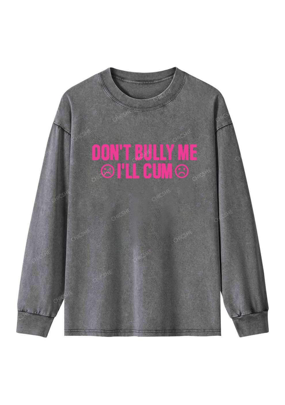 Don't Bully Me Y2K Washed Long Sleeves Chicshe