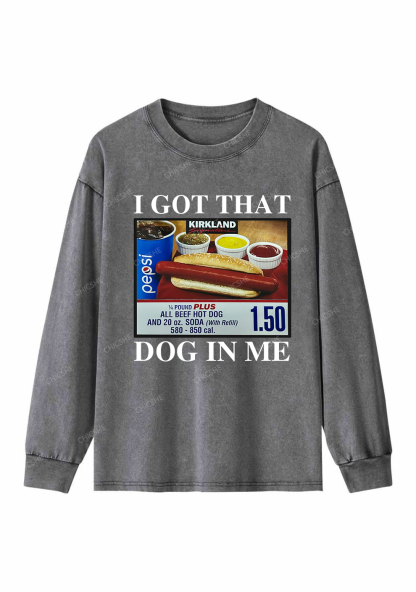 I Got That Hot Dog In Me Y2K Washed Long Sleeves Chicshe