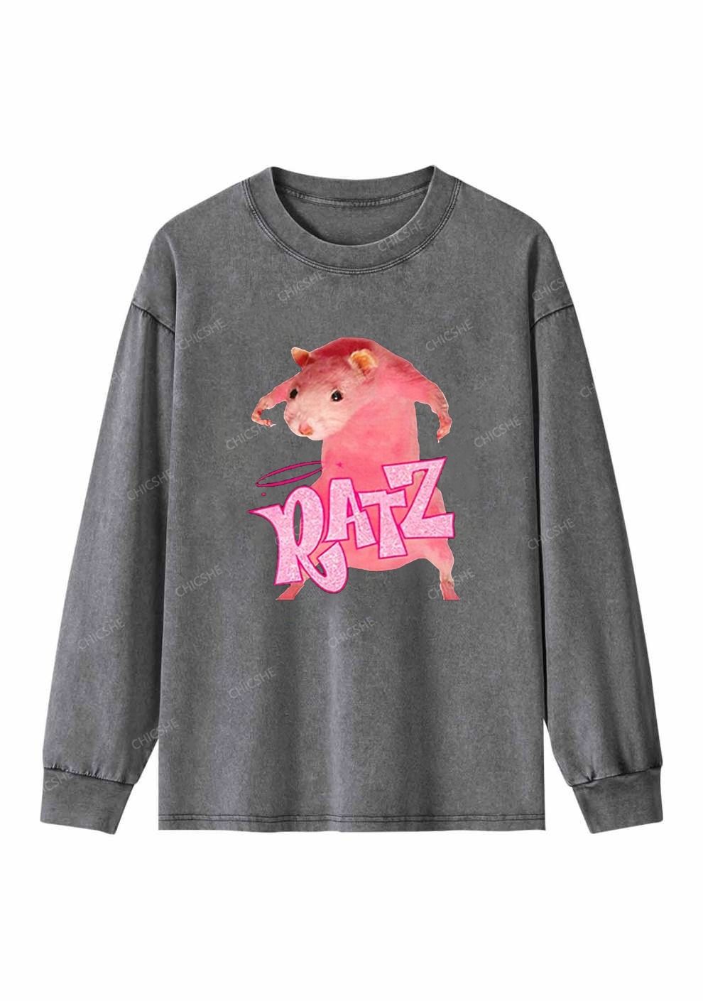 Pink Ratz Y2K Washed Long Sleeves Chicshe
