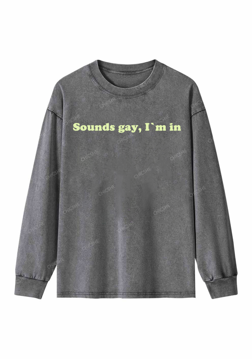 Sounds Gay Y2K Washed Long Sleeves Chicshe