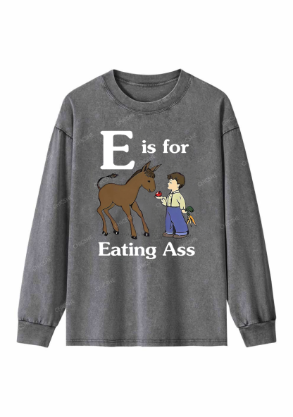 E Is For Eating Axx Y2K Washed Long Sleeves Chicshe