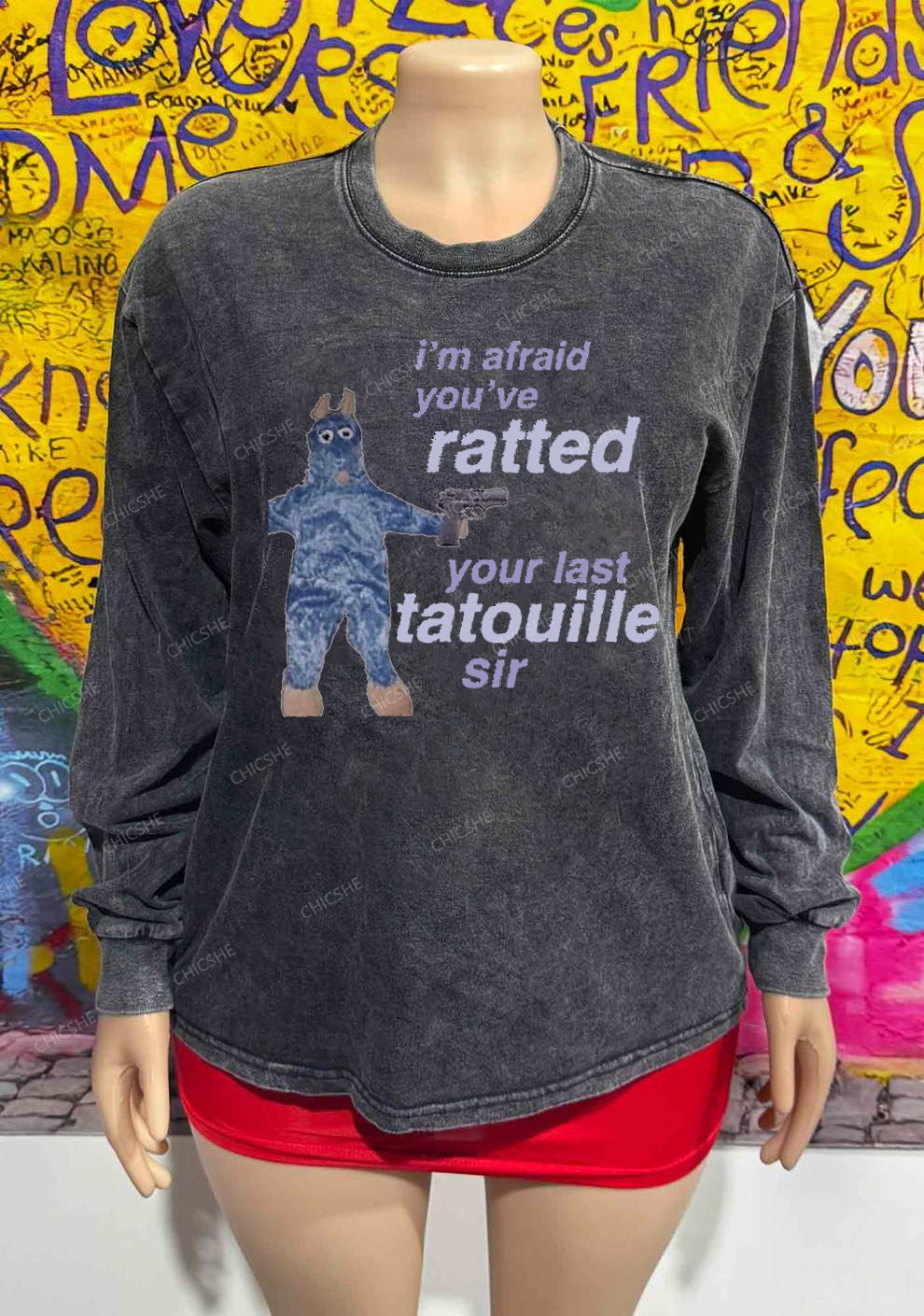 Ratted Last Tatouille Y2K Washed Long Sleeves Chicshe
