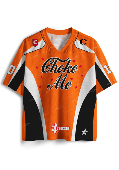 Custom Orange Choke Me Y2K Sport Jersey Shirts Chicshe