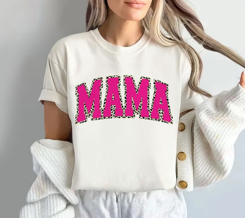 Mama Rose Red And Leopard Print T-shirt