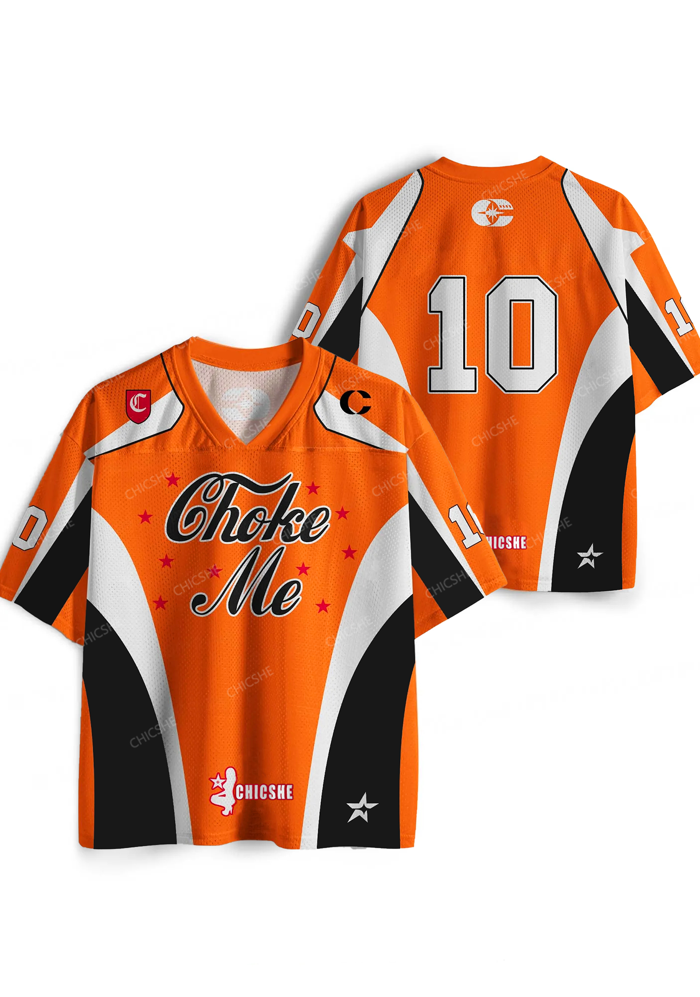 Custom Orange Choke Me Y2K Sport Jersey Shirts Chicshe