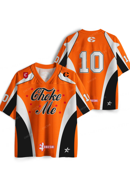 Custom Orange Choke Me Y2K Sport Jersey Shirts Chicshe