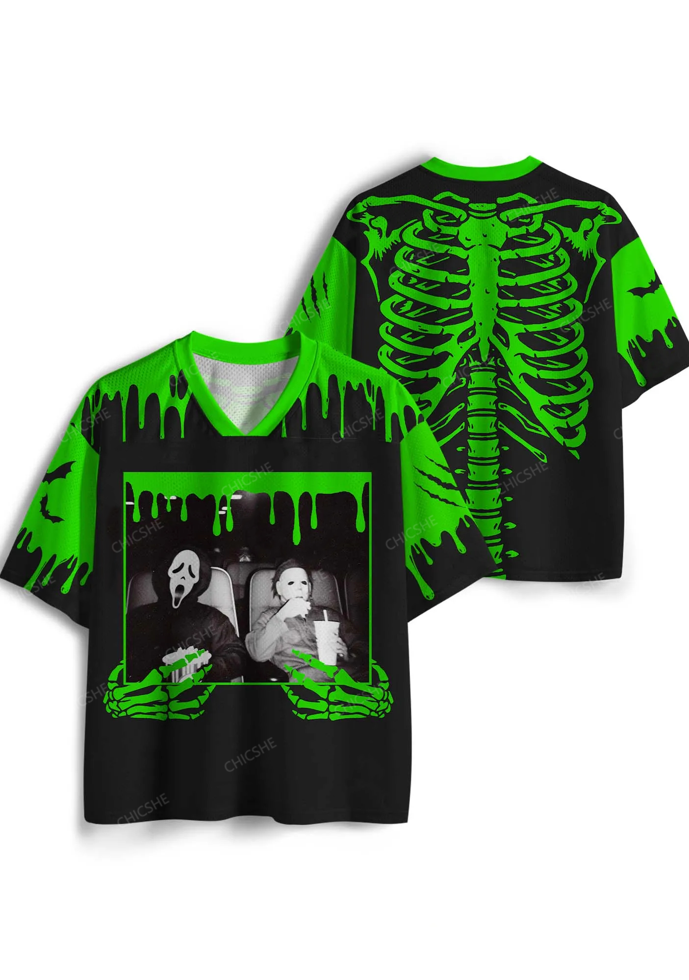 Halloween Watching Movie Y2K Sport Jersey Shirts Chicshe