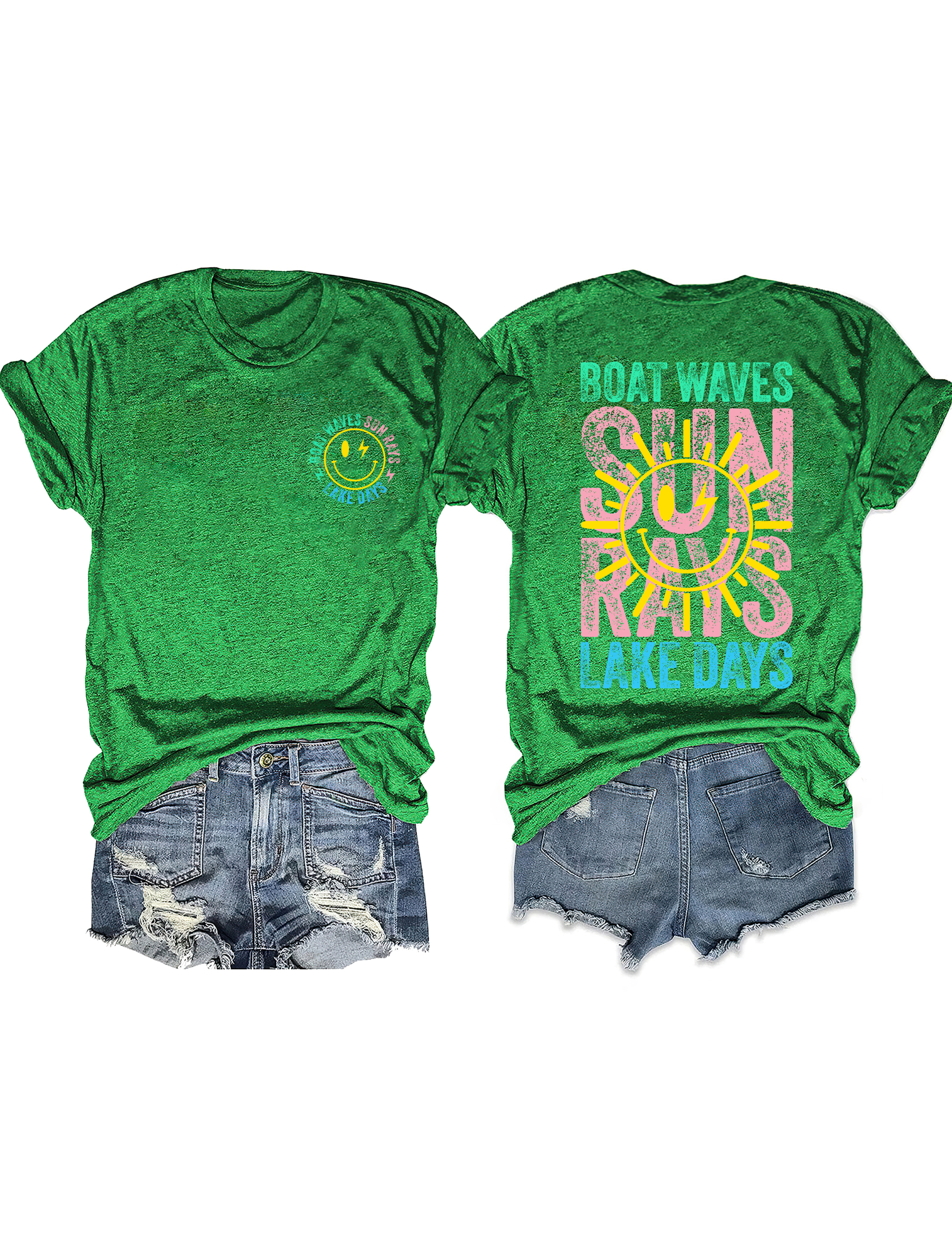 Boat Waves Sun Rays Lake Days T-shirt