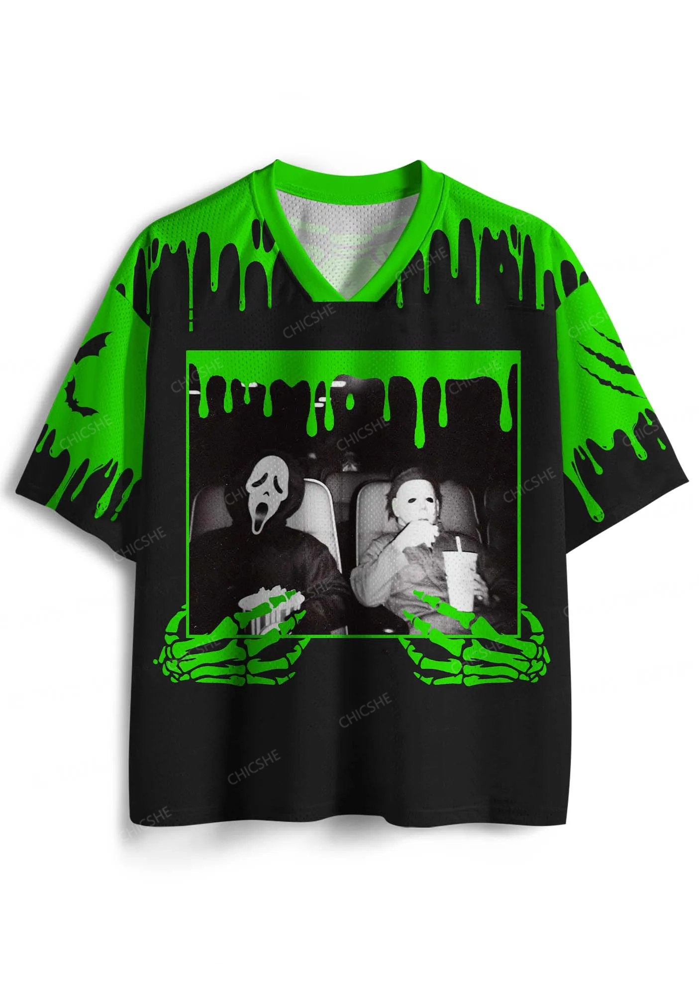 Halloween Watching Movie Y2K Sport Jersey Shirts Chicshe