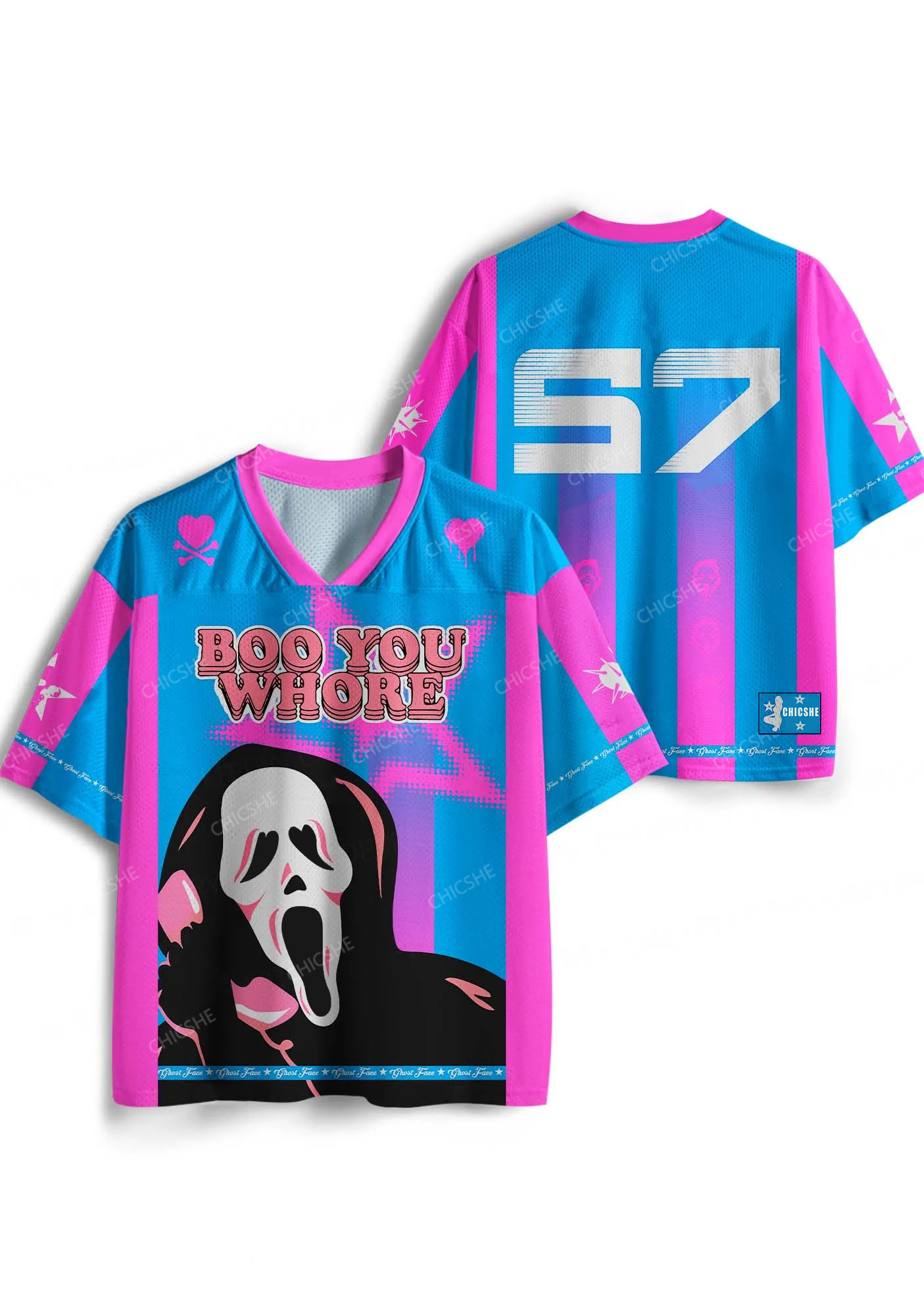 Custom Halloween Skeleton Boo You Hore Y2K Sport Jersey Shirts Chicshe