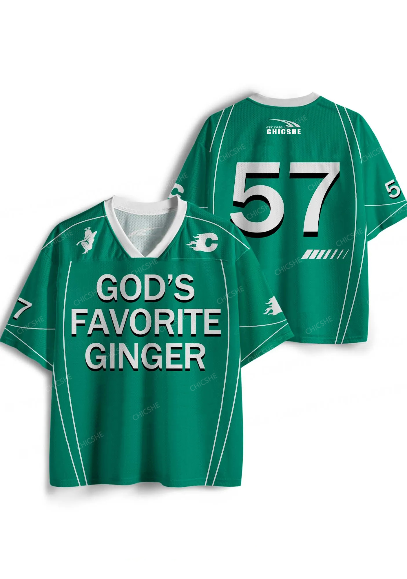 Custom Gods Favorite Ginger Y2K Sport Jersey Shirts Chicshe