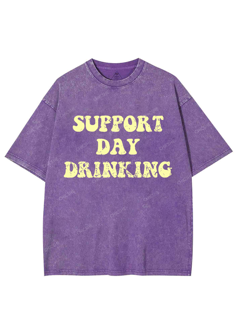 Support Day Drinking Y2K Washed Tee Chicshe