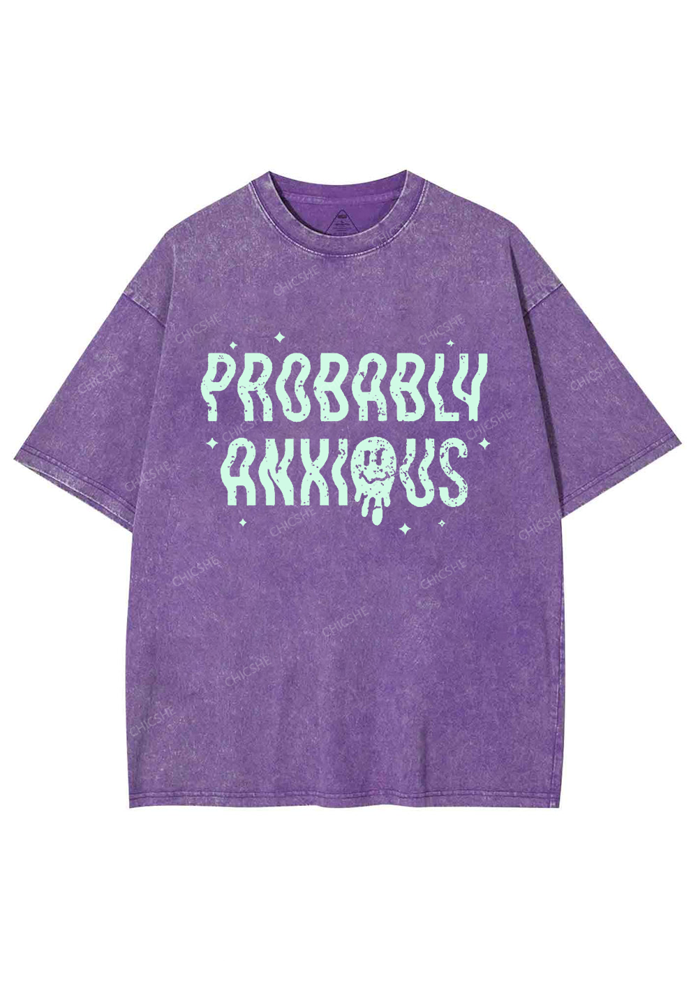 Probably Anxious Grimace Y2K Washed Tee Chicshe