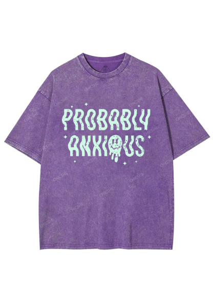 Probably Anxious Grimace Y2K Washed Tee Chicshe