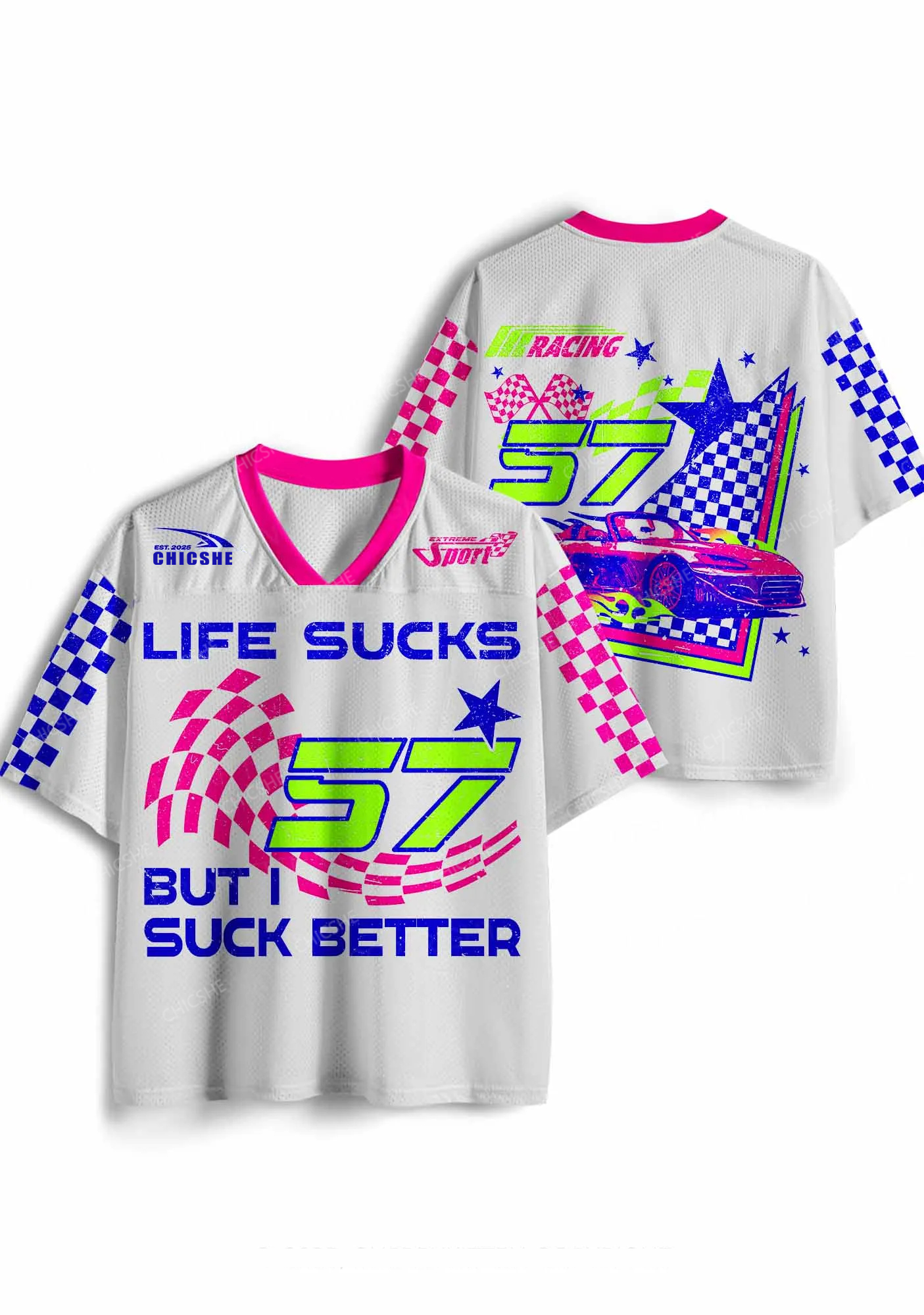 Custom Life Sucks Y2K Sport Jersey Shirts Chicshe