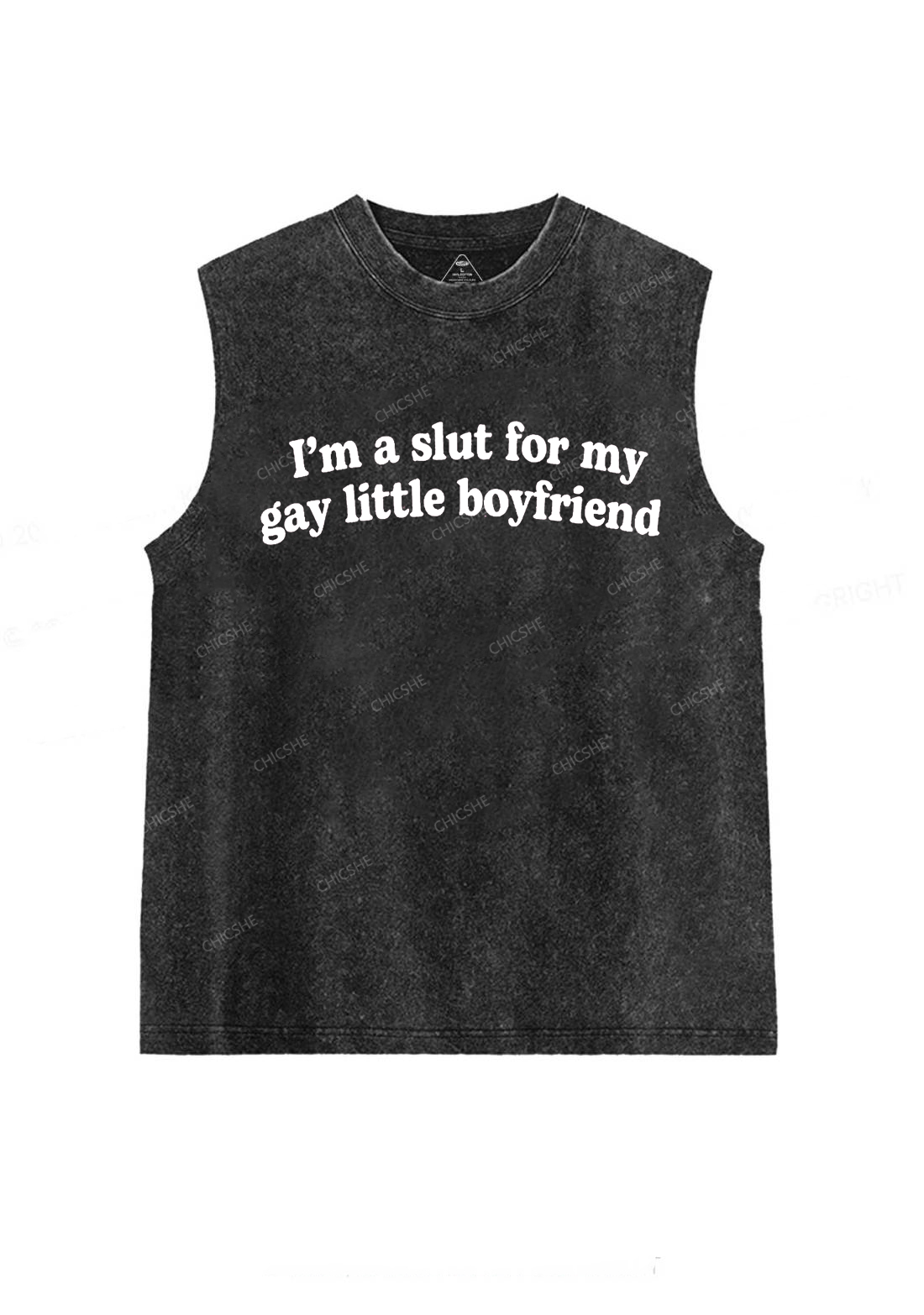 Slxt For My Gay BF Y2K Valentine's Day Washed Tank Chicshe