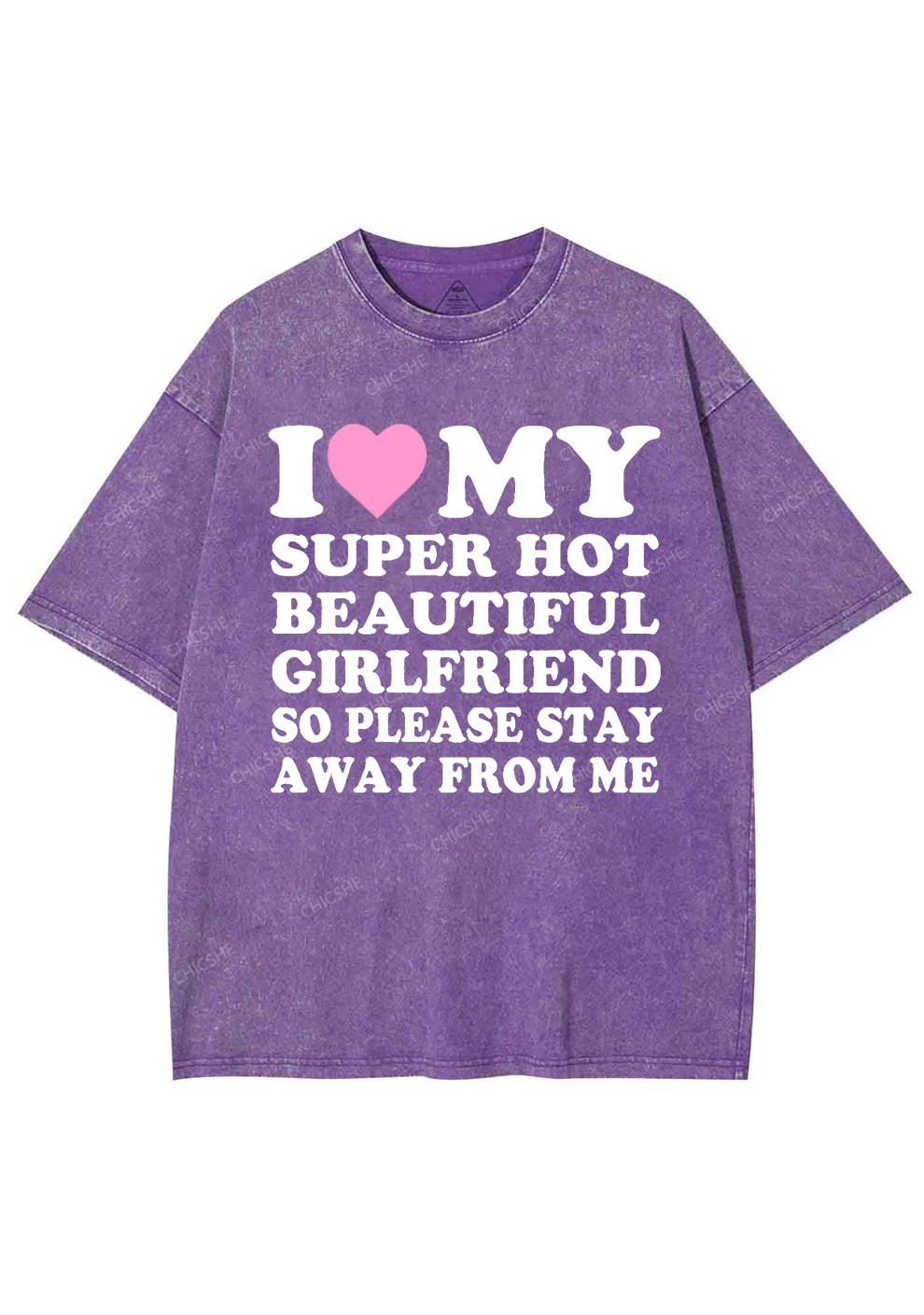 Love My Hot Girlfriend Y2K Valentine's Day Washed Tee Chicshe