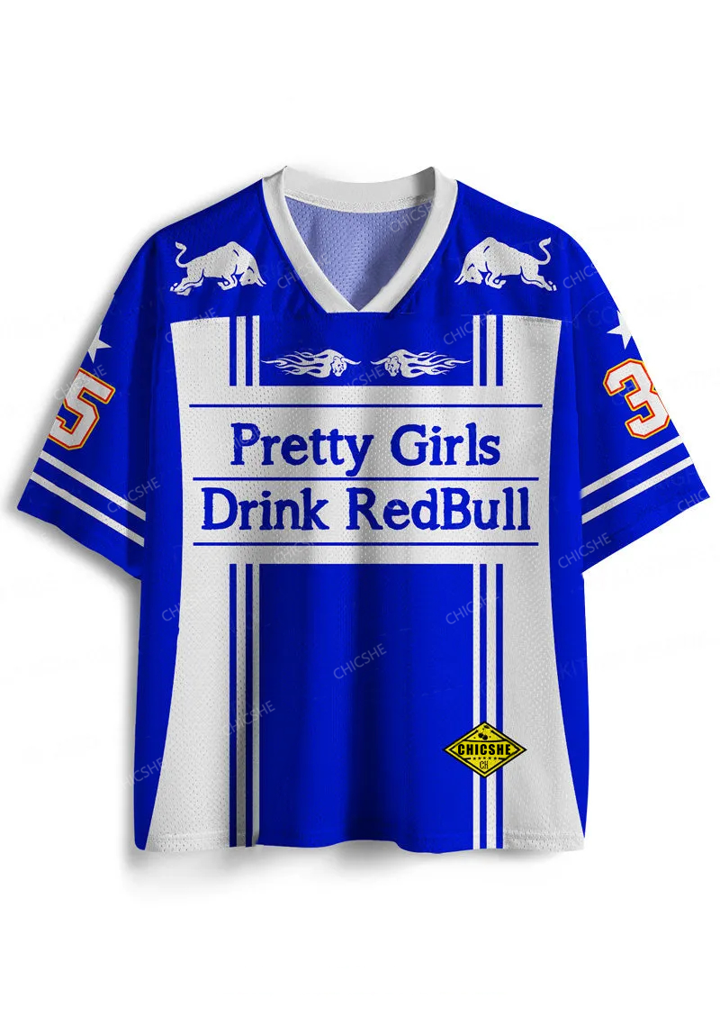 Custom Girls Drink Redbull Y2K Sport Jersey Shirts Chicshe