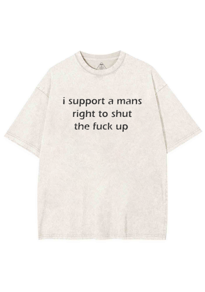 I Support A Mans Right Y2K Washed Tee Chicshe