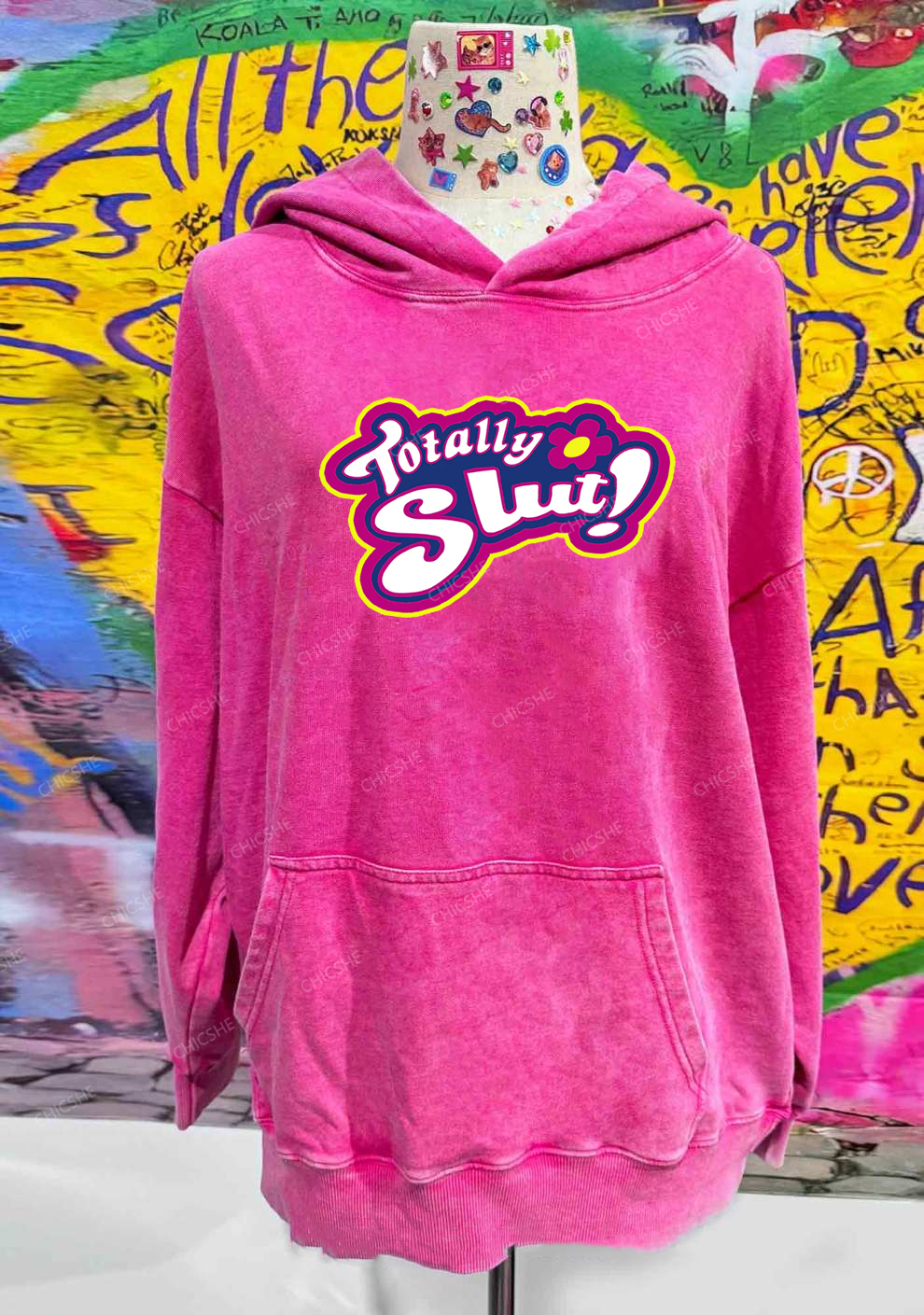 Totally Slxt Y2K Washed Hoodie Chicshe