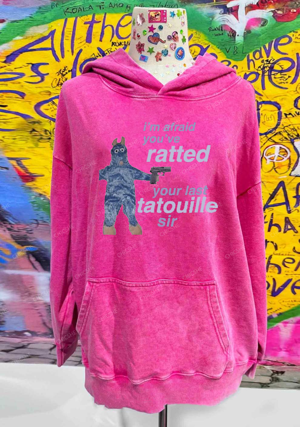 Ratted Last Tatouille Y2K Washed Hoodie Chicshe