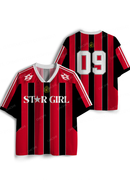 Custom Red Star Girl Y2K Sport Jersey Shirts Chicshe
