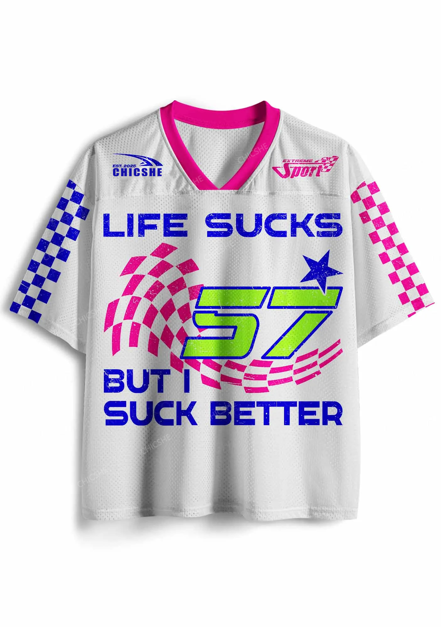 Custom Life Sucks Y2K Sport Jersey Shirts Chicshe