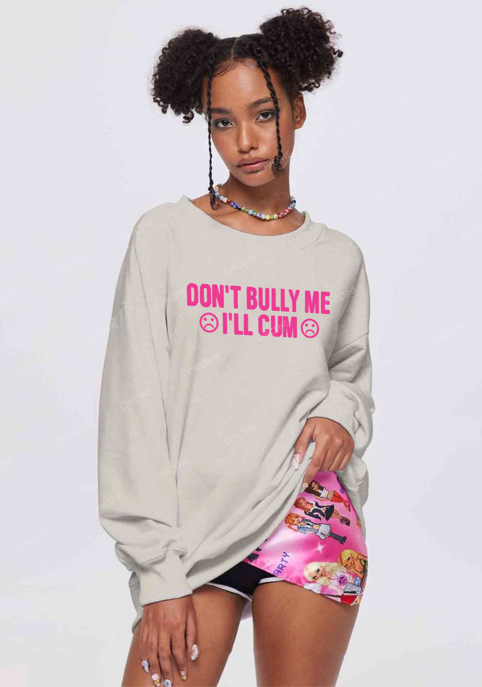 Don't Bully Me Y2K Washed Sweatshirts Chicshe