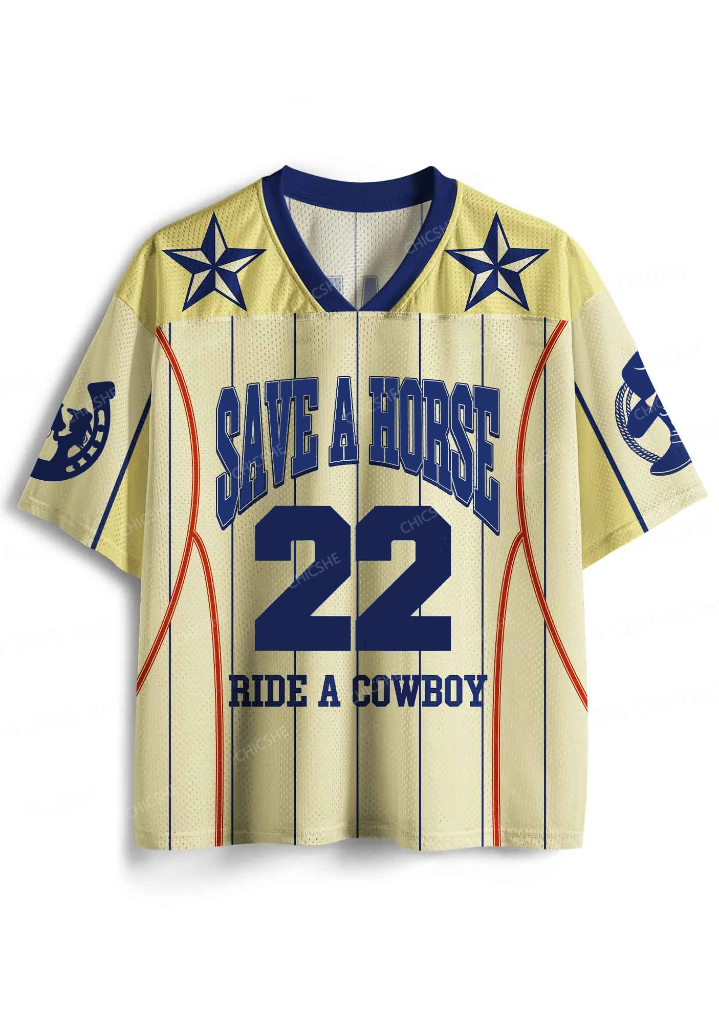 Custom Yellow Save A Horse Y2K Sport Jersey Shirts Chicshe