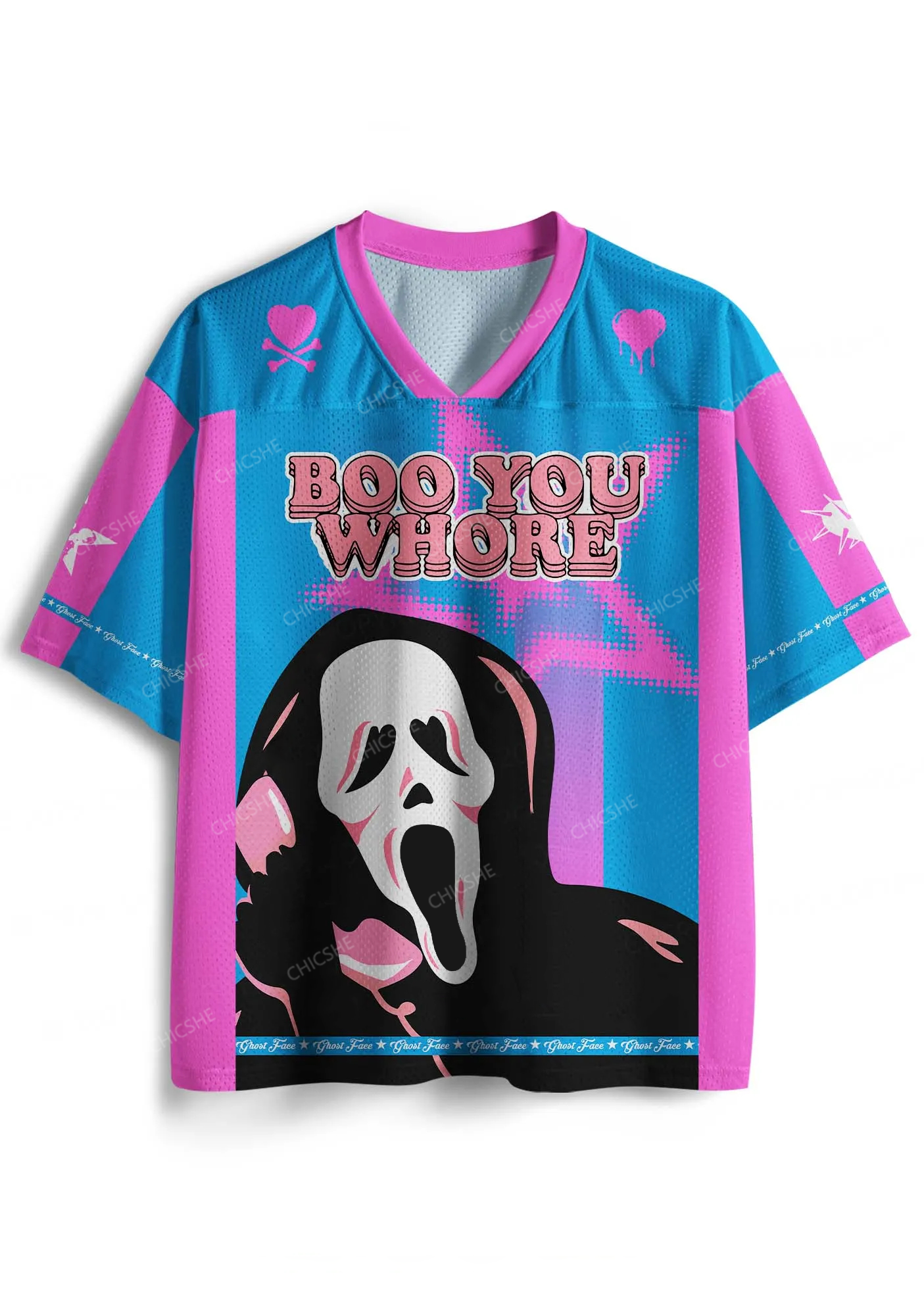 Custom Halloween Skeleton Boo You Hore Y2K Sport Jersey Shirts Cherryk