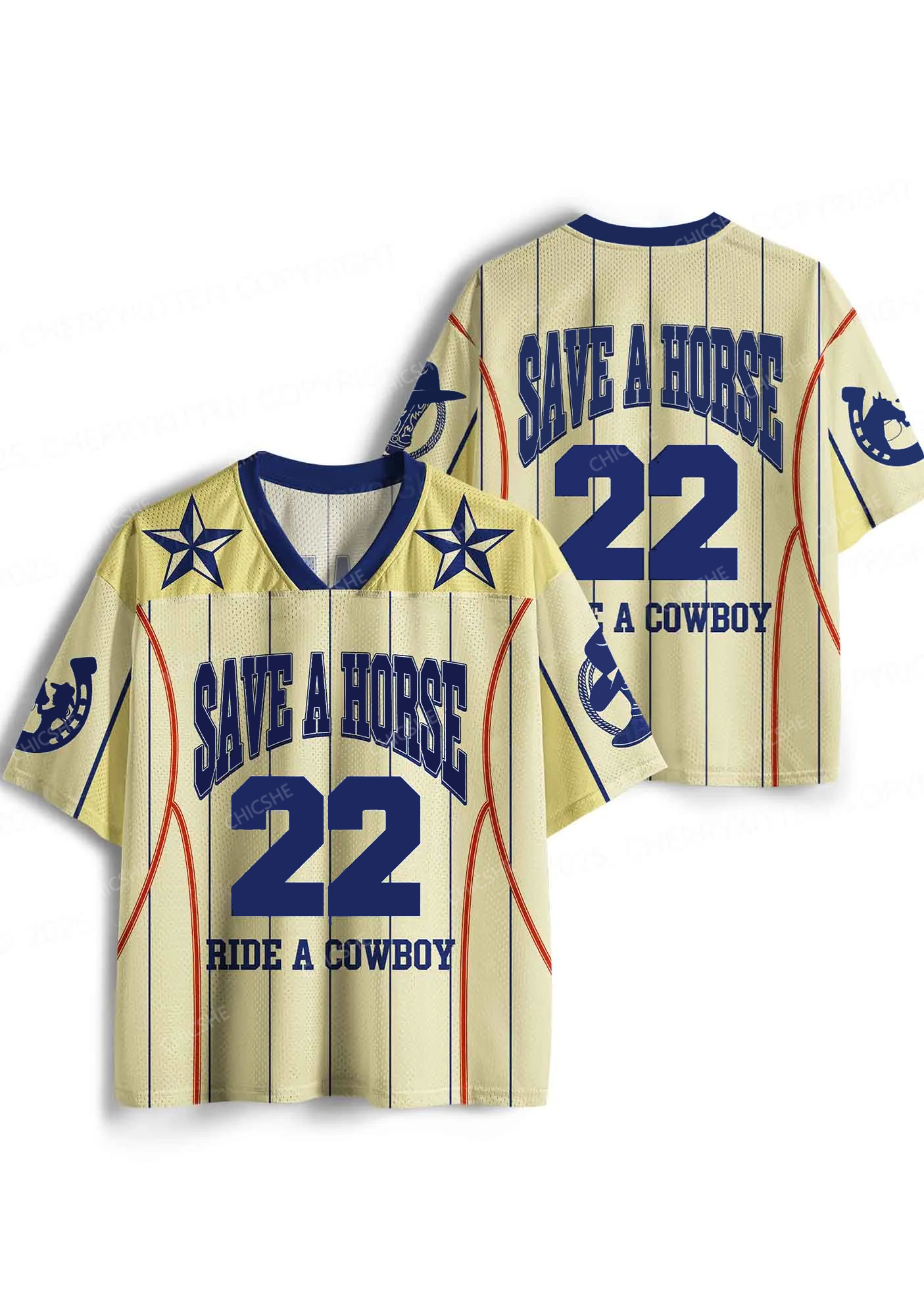 Custom Yellow Save A Horse Y2K Sport Jersey Shirts Chicshe
