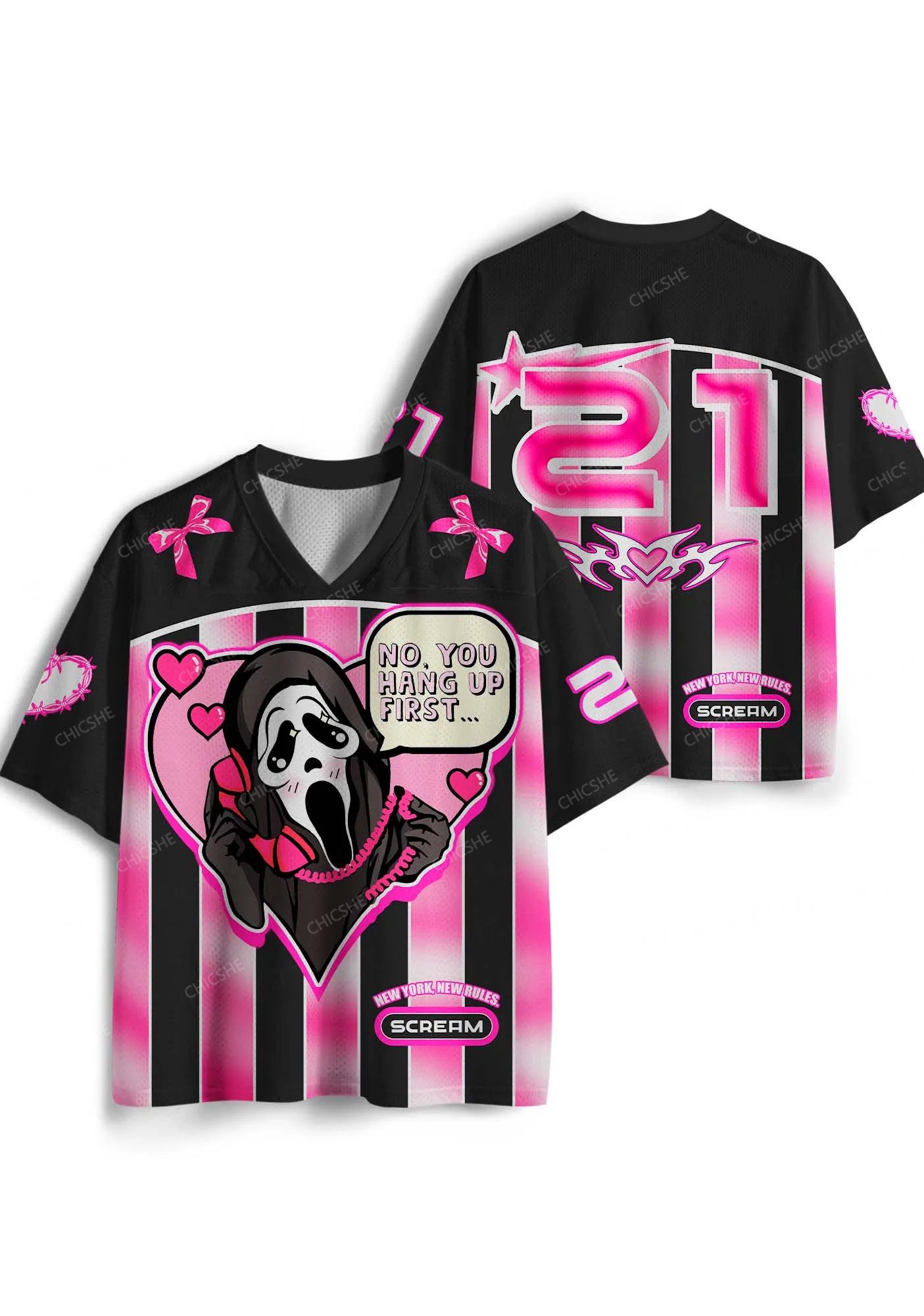 Custom Halloween Skeleton Heart Y2K Sport Jersey Shirts Chicshe